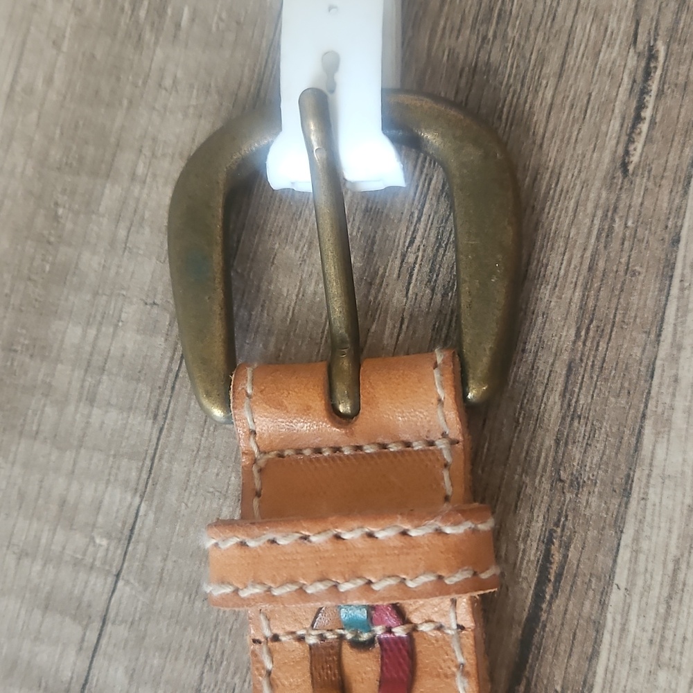 Genuine Leather Multi Colored Tan Belt - Picture 6 of 6